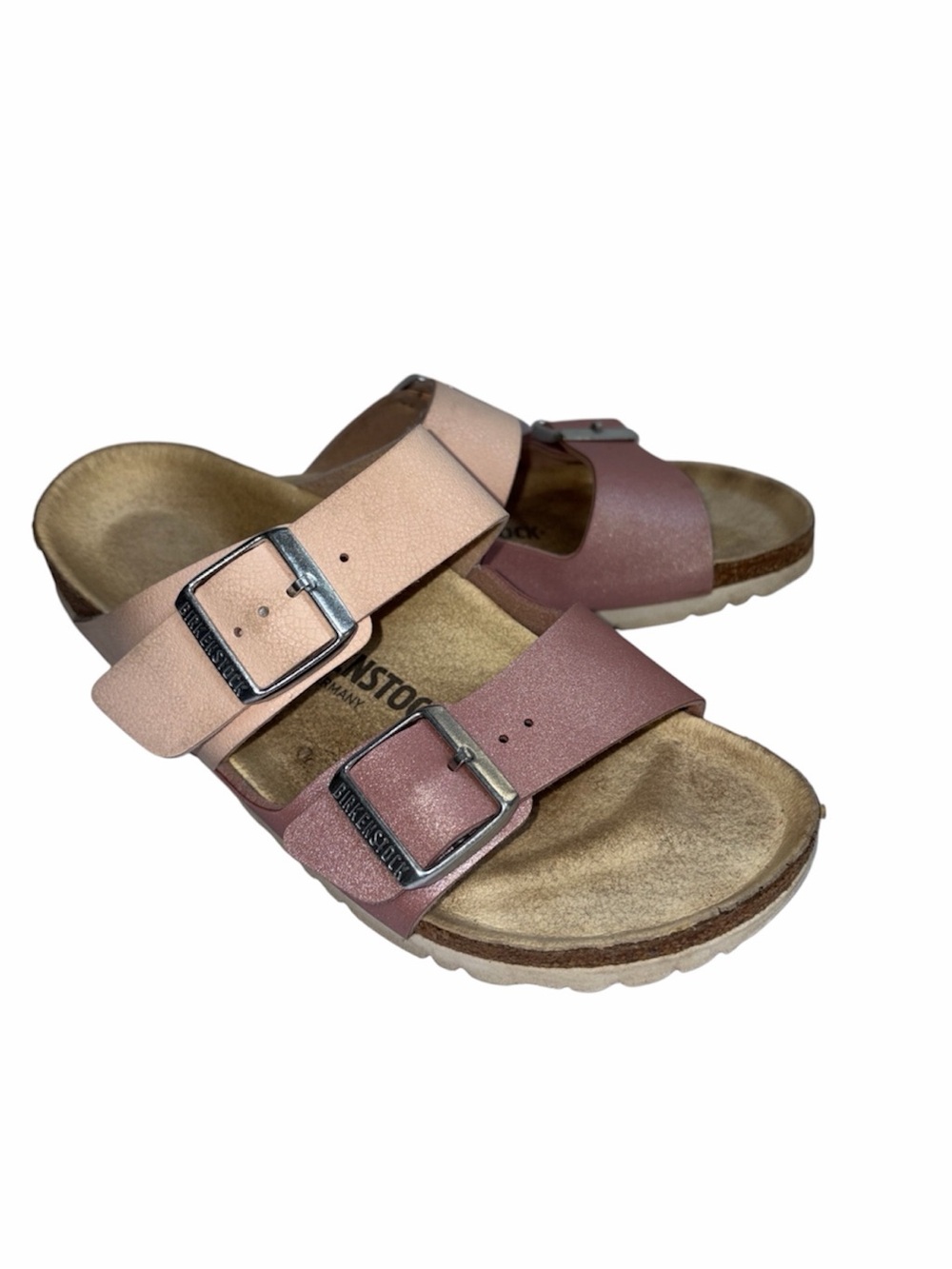 Birkenstock Two-Tone Pink Metallic Arizona Sandals